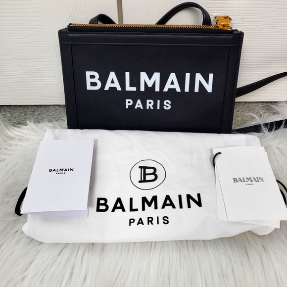 Balmain Handbags - NWT BALMAIN PARIS B-Army 26 Logo Leather Crossbody Handbag Purse Black